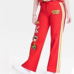 NWT Looney Tunes Red Graphic Flare Lounge Pants Size XXL